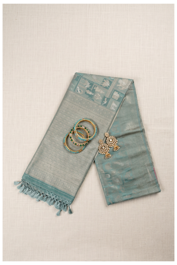 Teal Banarasi Art Silk Saree For Weddings And Parties