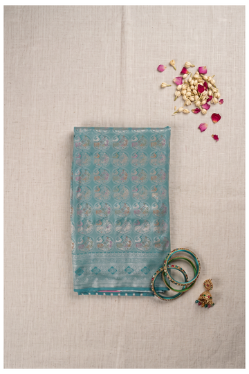 Teal Banarasi Art Silk Wedding & Party Wear Saree