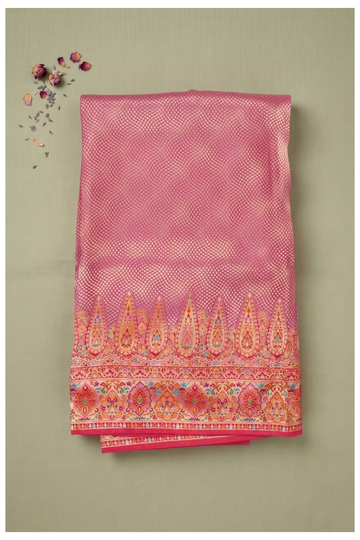Rani Pink Banarasi Tissue Silk Party & Wedding Wear Saree