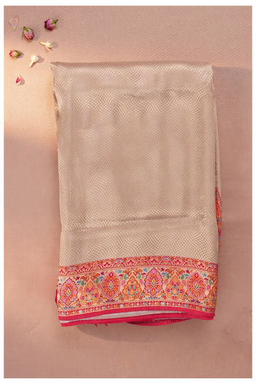 Champagne Banarasi Tissue Silk Party & Wedding Saree