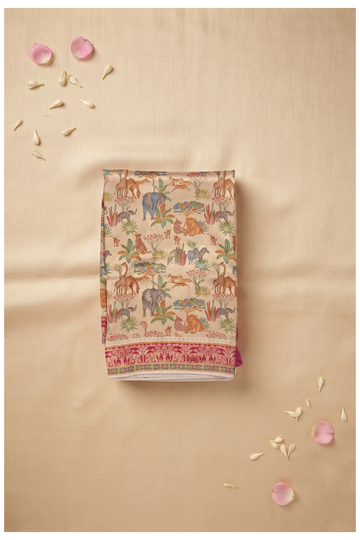 Ivory Paithani Art Silk Wedding Saree