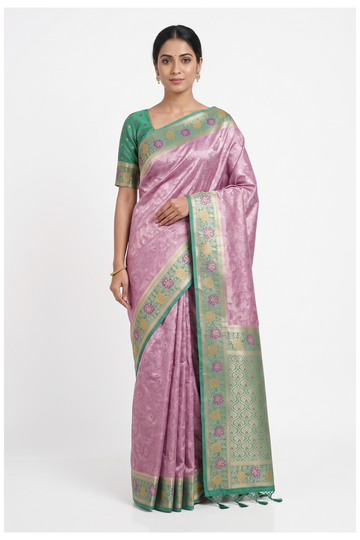 Mauve Banarasi Art Silk Wedding & Party Wear Saree