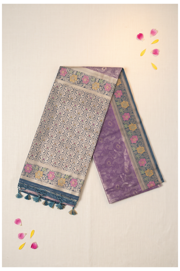 Mauve Banarasi Art Silk Wedding & Party Wear Saree