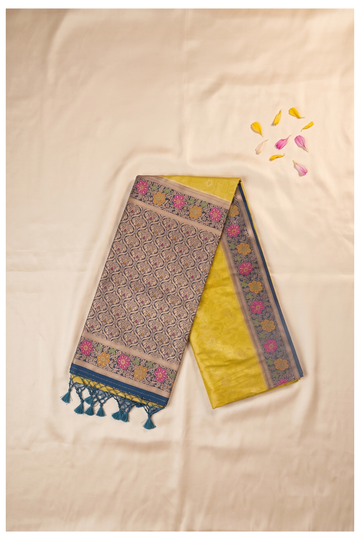 Mustard Yellow Banarasi Art Silk Wedding Saree