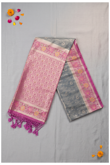 Steel Blue Banarasi Art Silk Wedding & Party Wear