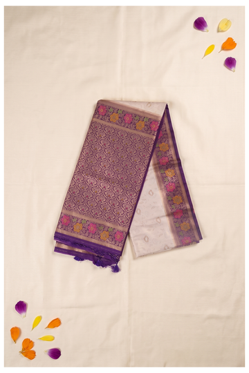 Ivory Banarasi Art Silk Wedding & Party Wear Saree