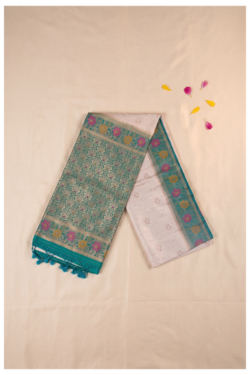 Champagne Banarasi Art Silk Wedding & Party Wear Saree