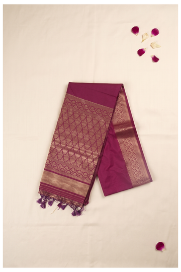 Wine Banarasi Art Silk Wedding Saree