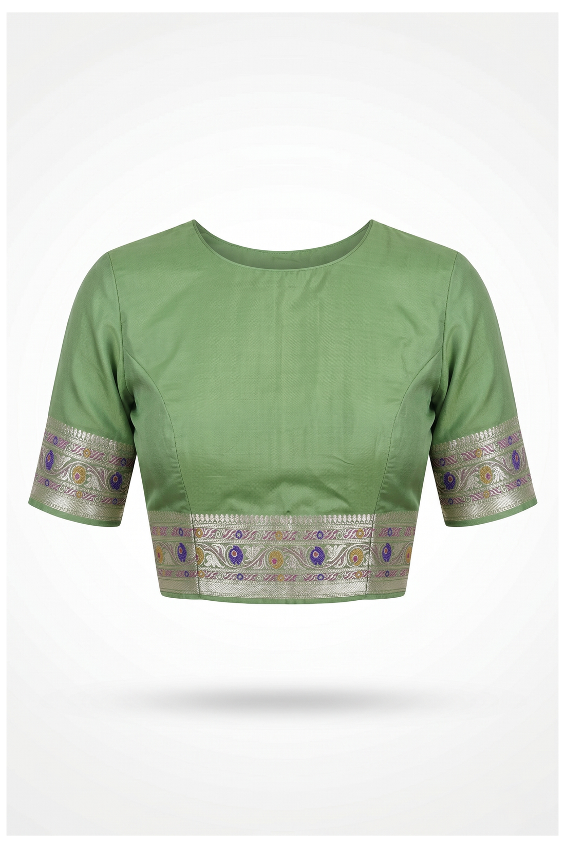Pistachio Green Banarasi Silk Saree With Jaal Weaving