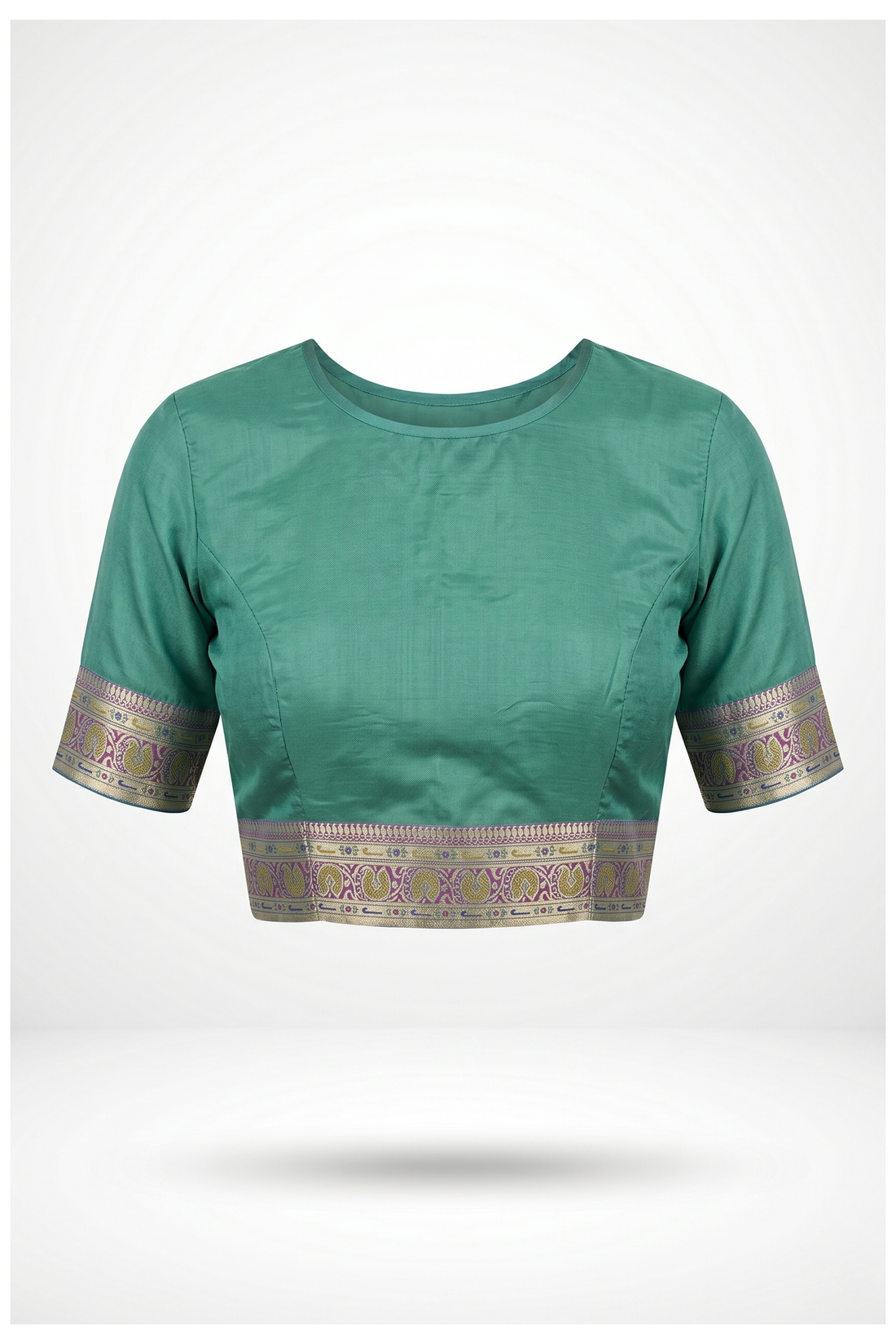 Teal Banarasi Silk Saree With Jaal Weaving
