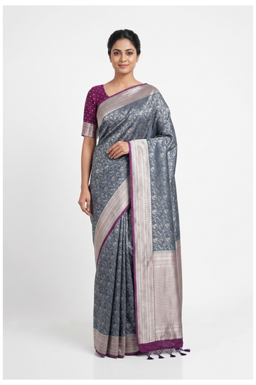Teal Blue Banarasi Art Silk Saree For Wedding & Party Occasions