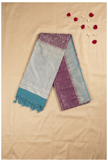 Wine Banarasi Art Silk Saree For Wedding & Party Wear