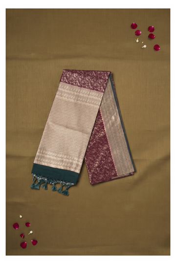 Wine Banarasi Art Silk Wedding Saree