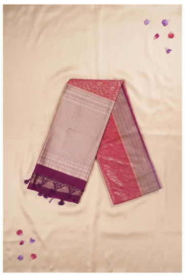 Magenta Banarasi Art Silk Wedding Party Wear Saree