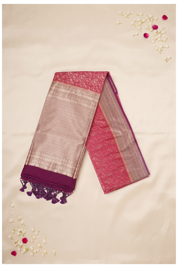 Rani Pink Banarasi Art Silk Wedding Saree