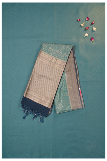 Teal Banarasi Art Silk Wedding Saree