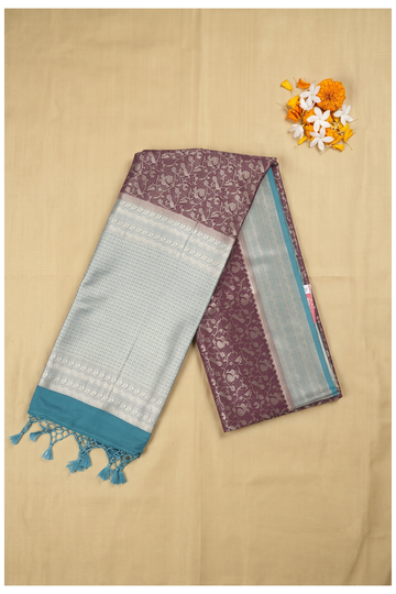 Wine Banarasi Art Silk Saree, Perfect For Weddings And Parties