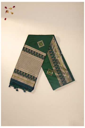 Bottle Green Banarasi Art Silk Wedding Saree