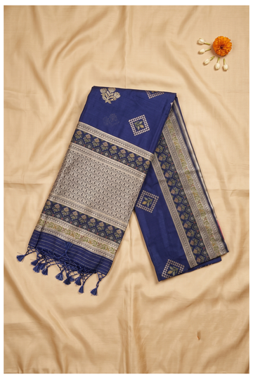 Royal Blue Banarasi Art Silk Saree For Wedding & Party Wear