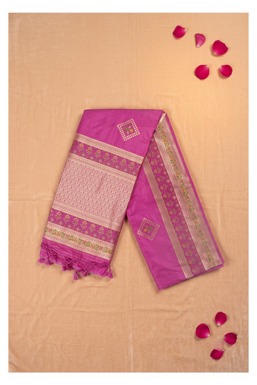 Rani Pink Banarasi Art Silk Wedding Party Wear Saree