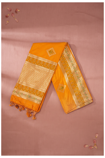 Goldenrod Banarasi Art Silk Wedding & Party Saree