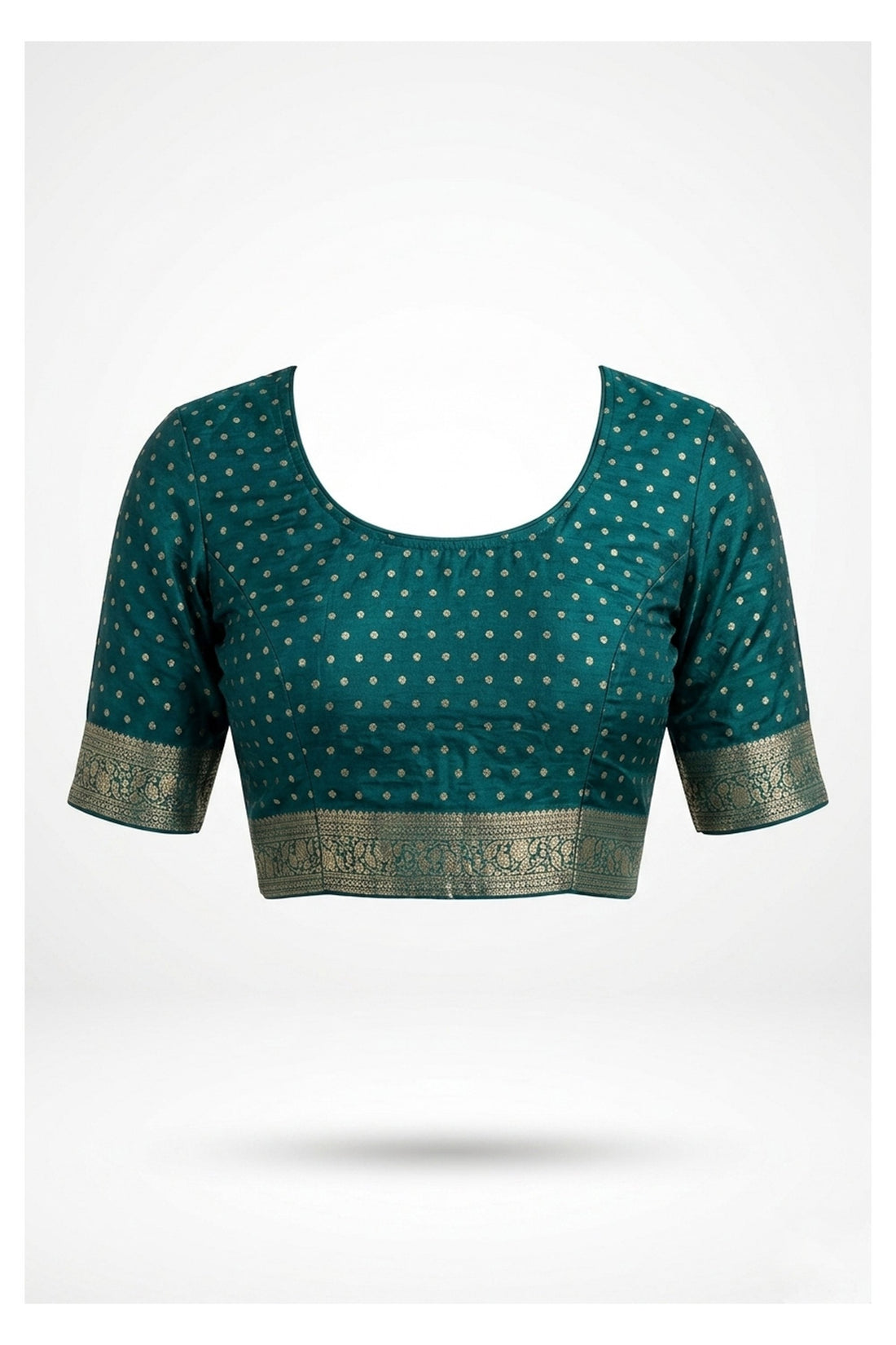 Teal Green Banarasi Silk Saree With Antique Zari Weaving