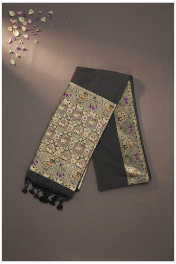 Black Banarasi Art Silk Saree For Wedding & Party Wear