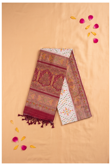 Ivory Banarasi Art Silk Wedding Saree