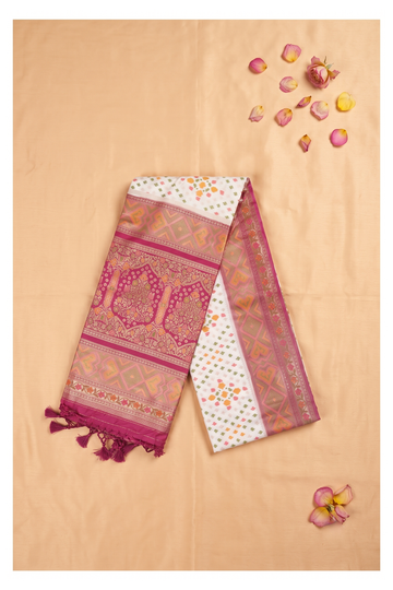Ivory Banarasi Art Silk Wedding Saree