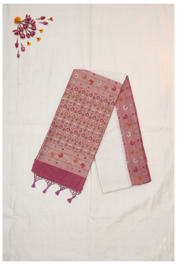 Ivory Banarasi Art Silk Wedding Saree
