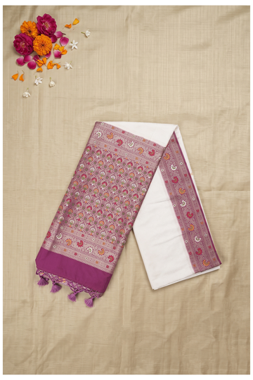 Ivory Banarasi Art Silk Wedding Saree