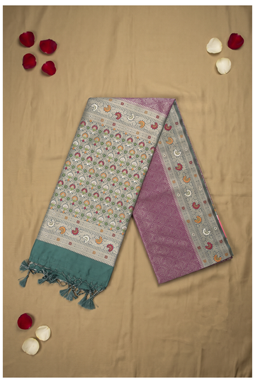 Plum Banarasi Art Silk Wedding Saree