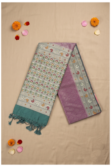 Plum Banarasi Art Silk Wedding Saree