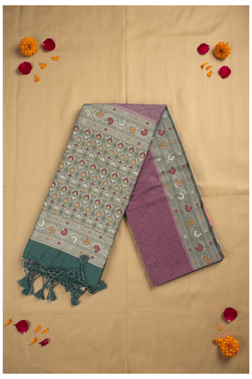 Wine Banarasi Art Silk Saree For Wedding & Party