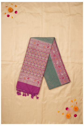 Forest Green Banarasi Art Silk Wedding & Party Wear Saree