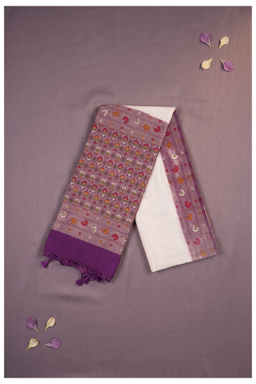 Ivory Banarasi Art Silk Wedding Saree