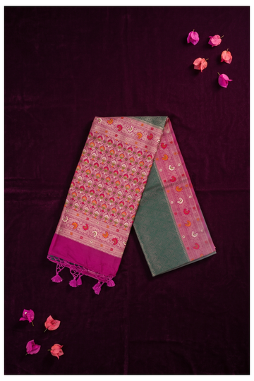Bottle Green Banarasi Art Silk Wedding Party Wear