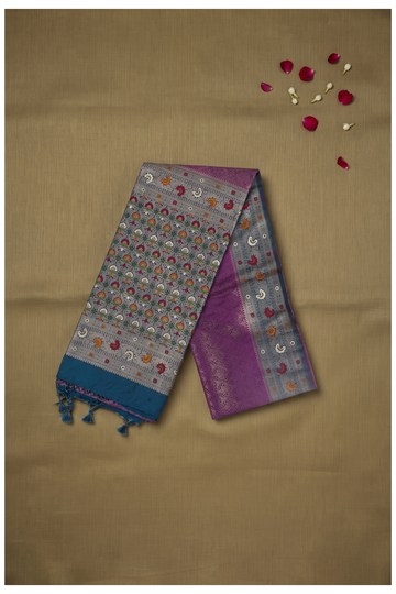 Plum Banarasi Art Silk Wedding Saree
