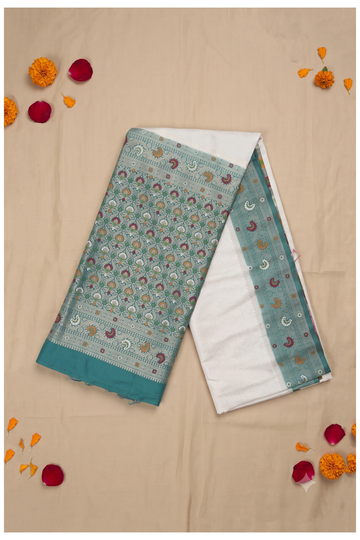 Ivory Banarasi Art Silk Saree For Weddings & Parties