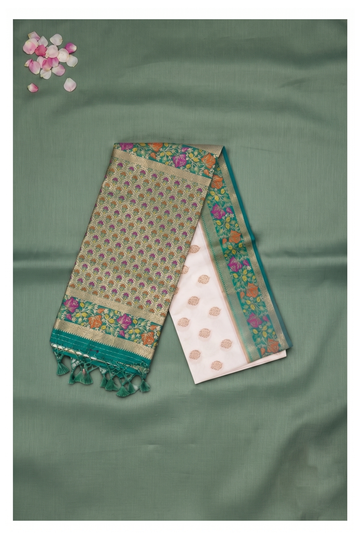 Ivory Banarasi Art Silk Wedding Saree