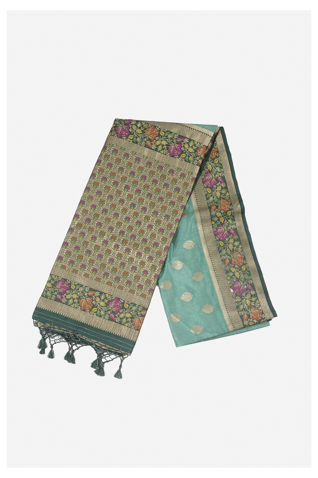 Teal Banarasi Art Silk Saree For Wedding & Party
