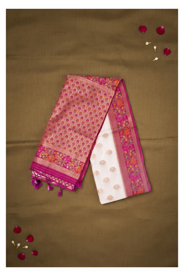 Ivory Banarasi Art Silk Wedding Saree