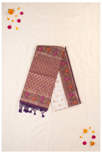 Ivory Banarasi Art Silk Wedding & Party Wear Saree