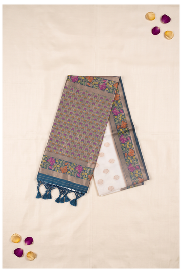 Ivory Banarasi Art Silk Wedding Saree