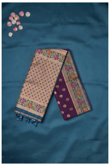 Deep Purple Banarasi Art Silk Wedding Saree