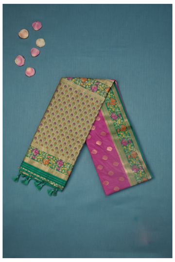 Magenta Banarasi Art Crepe Silk Wedding & Party Saree