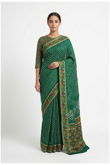 Bottle Green Paithani Cotton Wedding & Party Wear Saree