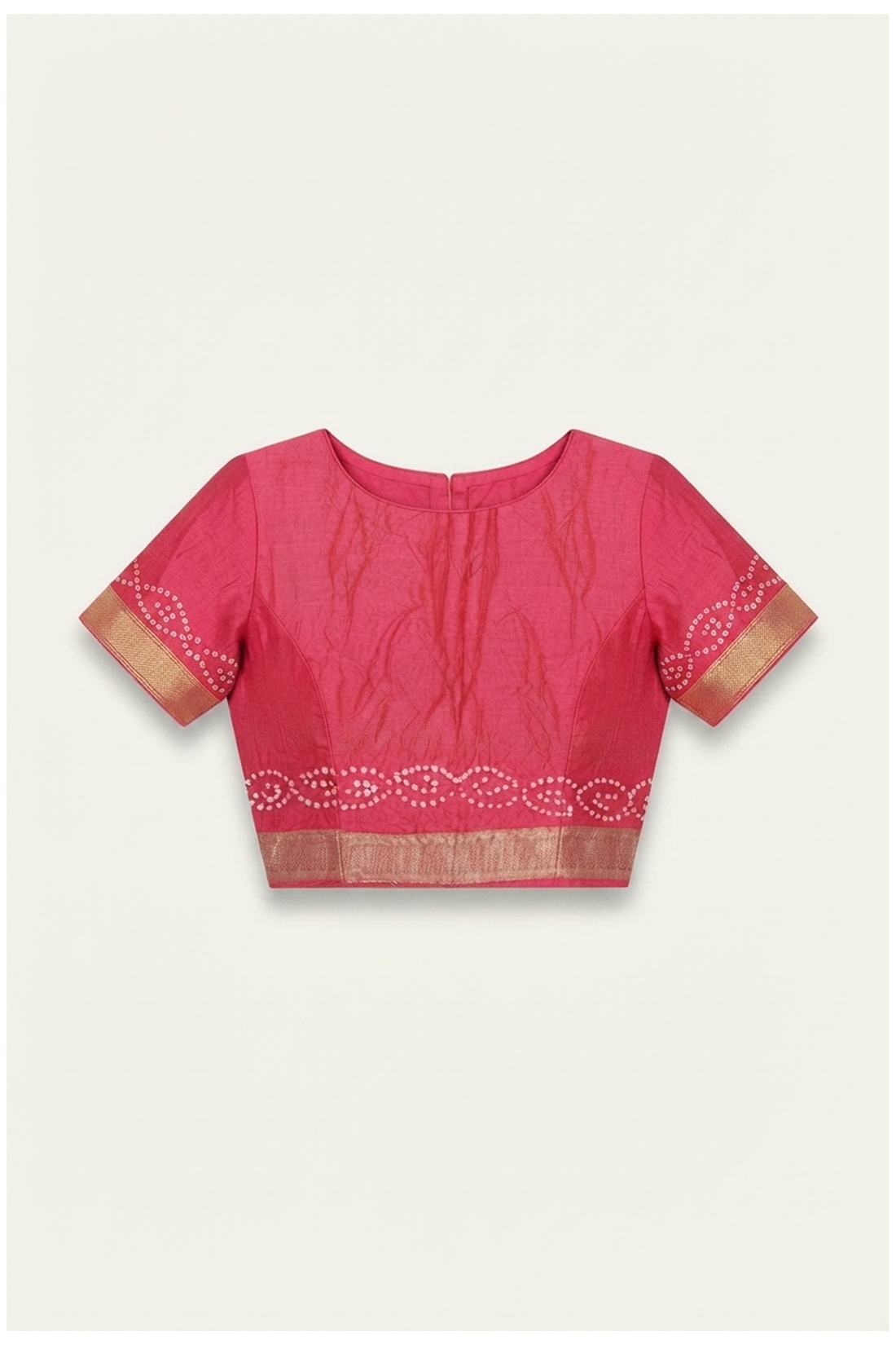 Rani Pink Bandhni Gajji Silk Wedding Saree