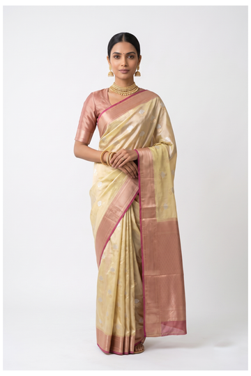Champagne South Silk Art Silk Party Wear Saree
