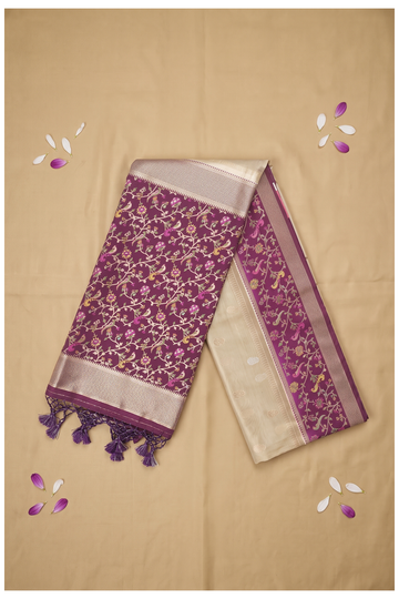 Wine Banarasi Art Silk Wedding & Party Wear Saree